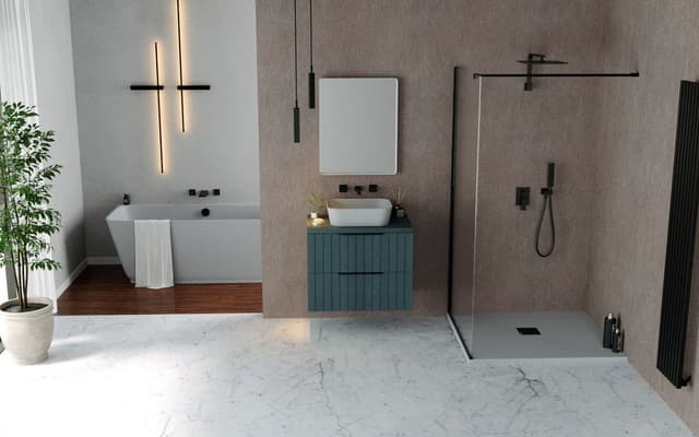 FLEXIA brodzik kompozytowy z możliwością docinania 150x90cm, szary mat