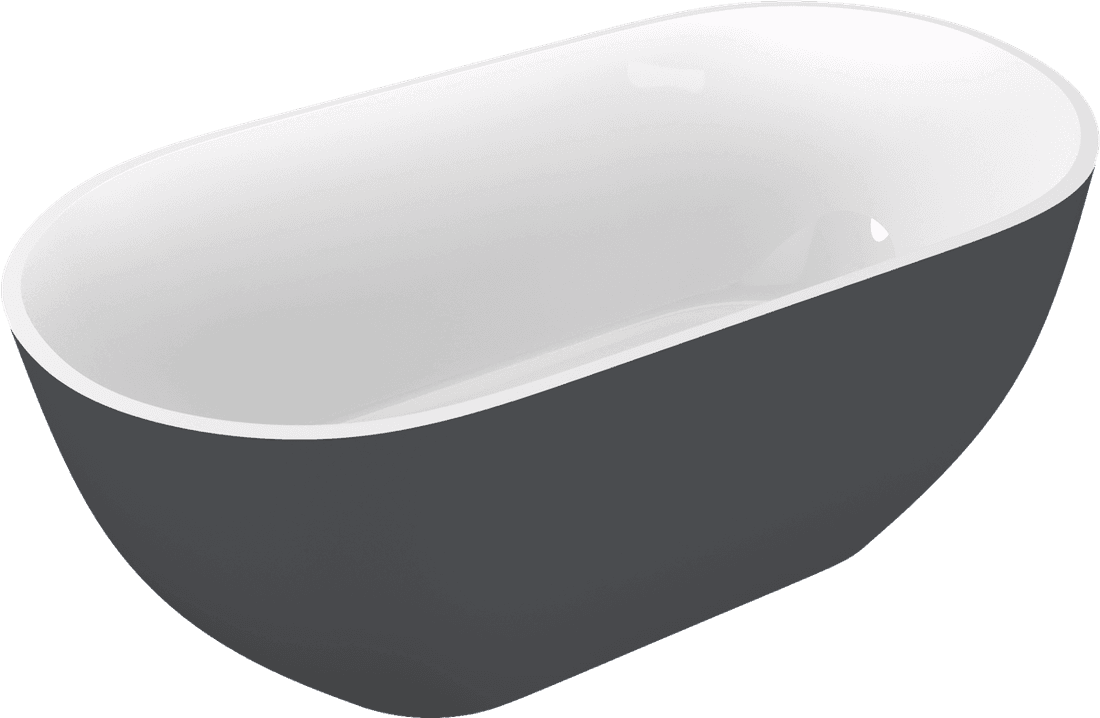 REDUTA wanna wolnostojąca 171x81x58cm, kompozyt, biały/antracyt mat