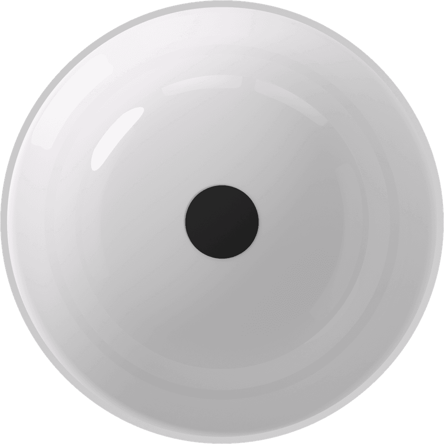 BANERA ROUND umywalka kompozytowa nablatowa, Ø 39 cm, biały/szary mat