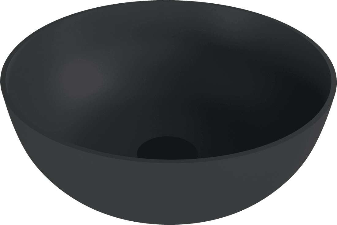 BANERA ROUND umywalka kompozytowa nablatowa, Ø 39 cm, antracyt mat
