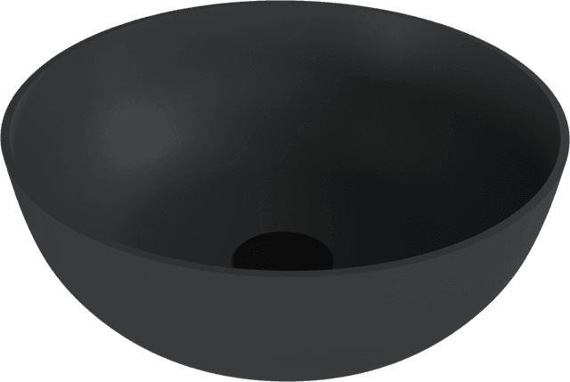 BANERA ROUND umywalka kompozytowa nablatowa, Ø 39 cm, antracyt mat