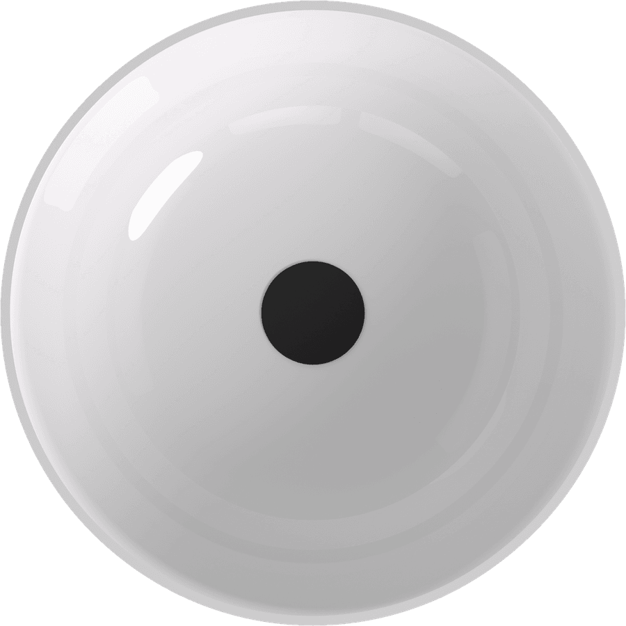 BANERA ROUND umywalka kompozytowa nablatowa, Ø 39 cm, biały/antracyt mat