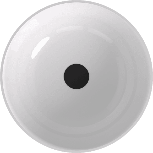 BANERA ROUND umywalka kompozytowa nablatowa, Ø 39 cm, biały/antracyt mat