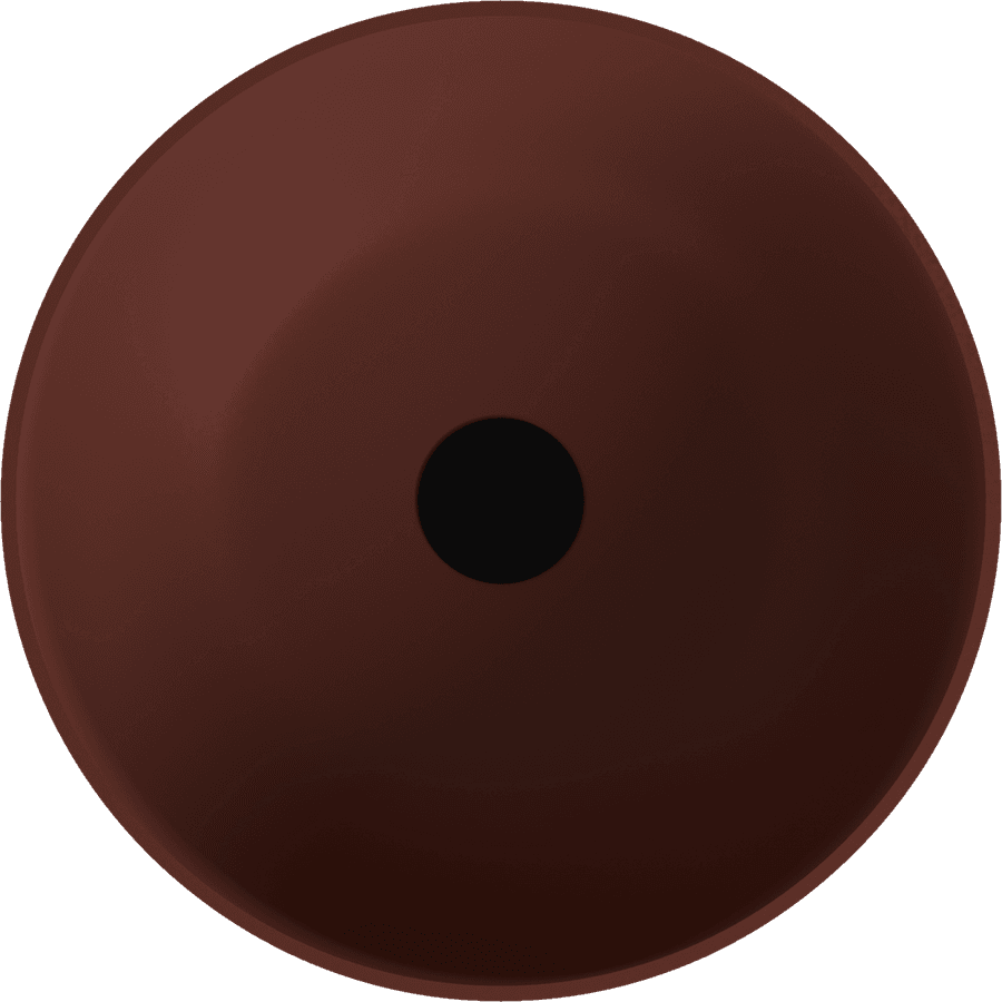 BANERA ROUND umywalka kompozytowa nablatowa, Ø 39 cm, brązowy mat