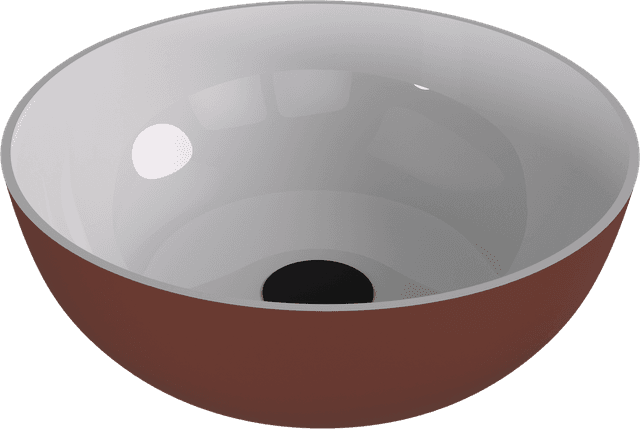 BANERA ROUND umywalka kompozytowa nablatowa, Ø 39 cm, biały/brązowy mat