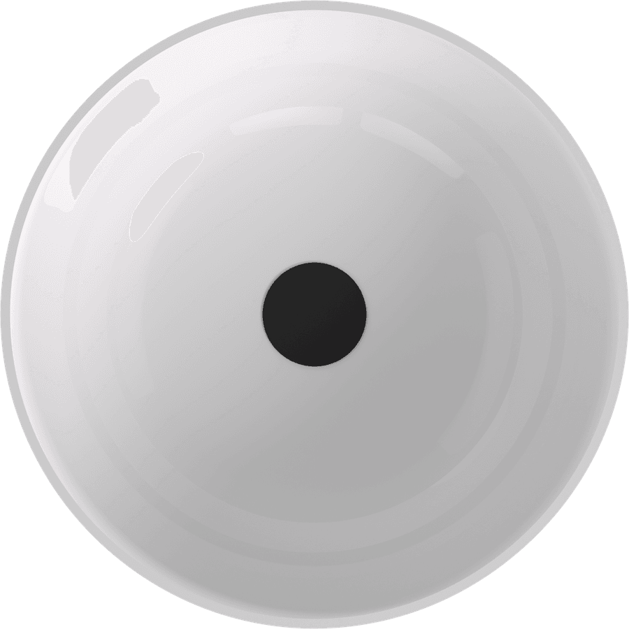 BANERA ROUND umywalka kompozytowa nablatowa, Ø 39 cm, biały/beż mat