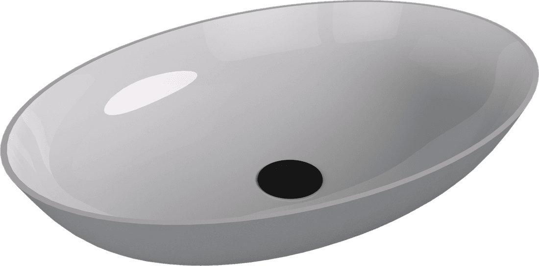 BANERA OVAL umywalka kompozytowa nablatowa, 60x40cm, biały/szary mat