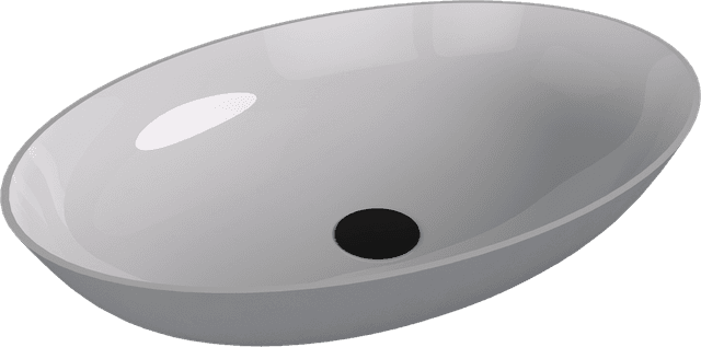 BANERA OVAL umywalka kompozytowa nablatowa, 60x40cm, biały/szary mat