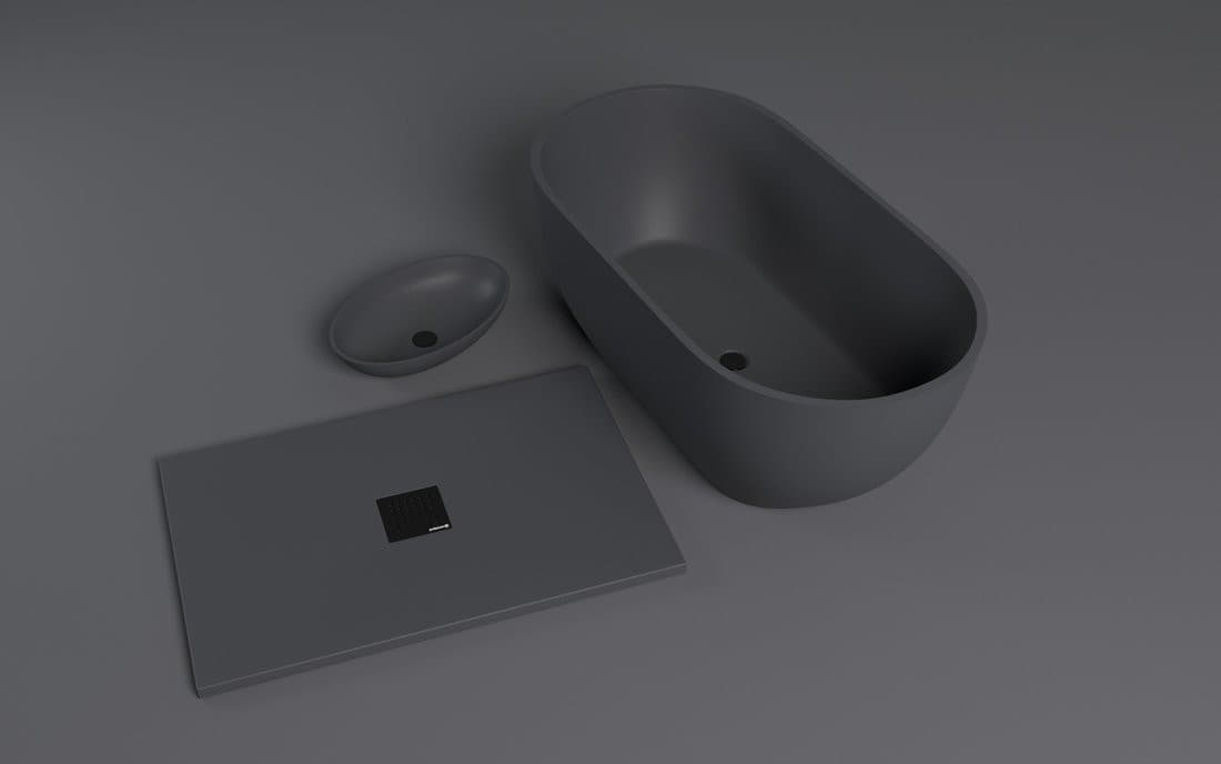 BANERA OVAL umywalka kompozytowa nablatowa, 60x40cm, antracyt mat