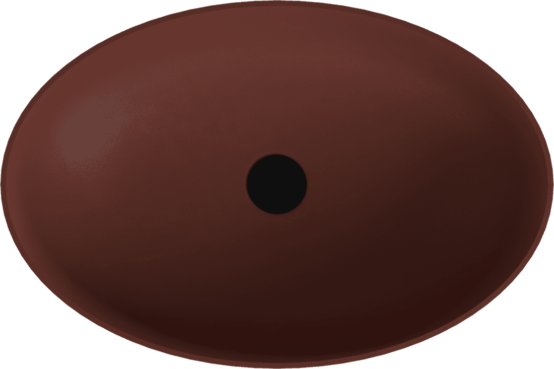 BANERA OVAL umywalka kompozytowa nablatowa, 60x40cm, brązowy mat