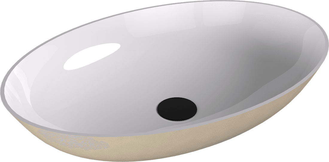 BANERA OVAL umywalka kompozytowa nablatowa, 60x40cm, biały/beż mat