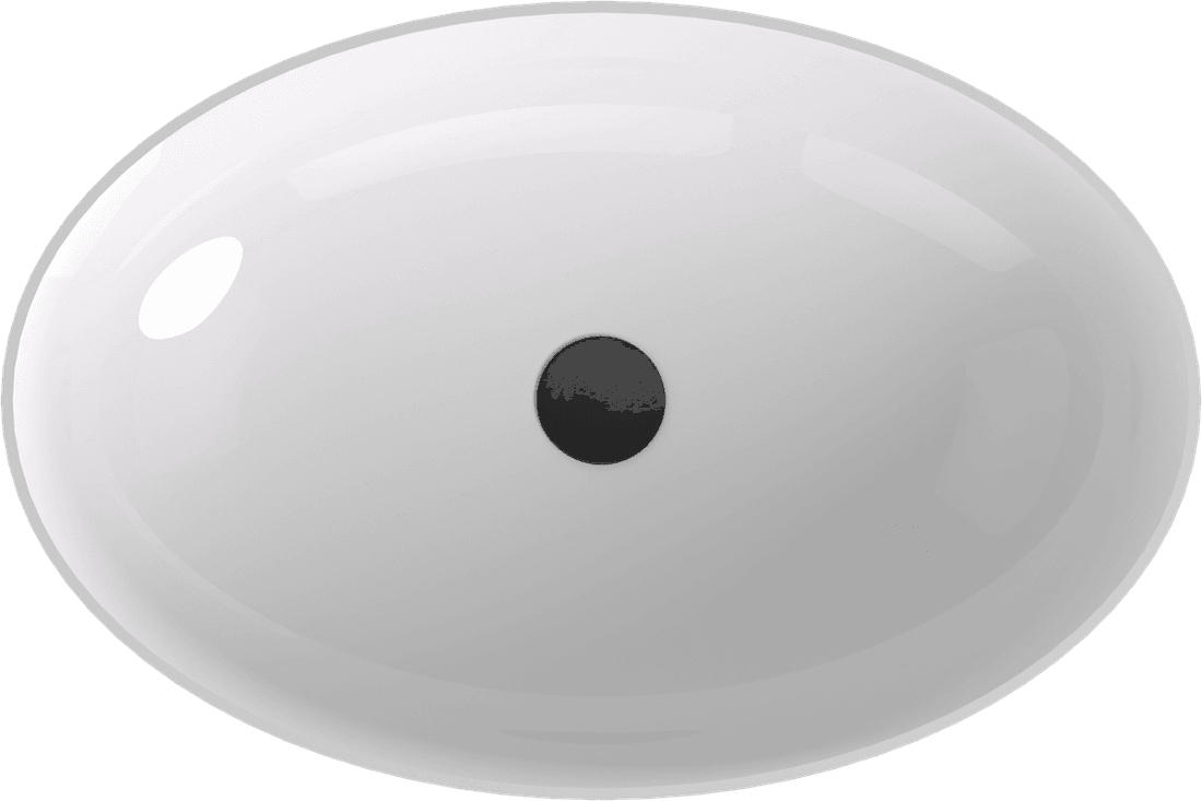 BANERA OVAL umywalka kompozytowa nablatowa, 60x40cm, biały/beż mat