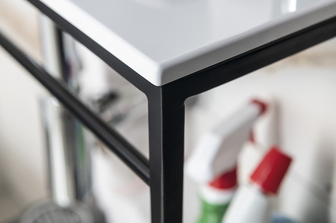 MINOR blat pod umywalkę 40x22,5cm, bateria po lewj stronie, kompozyt, biały