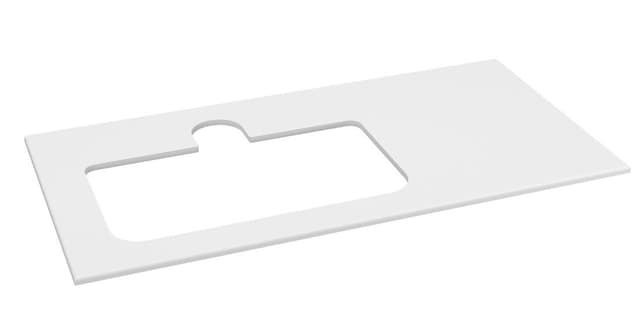 BRAHEA Rockstone blat z otworem 101x51,5cm (70+30cm), lewa, biały mat