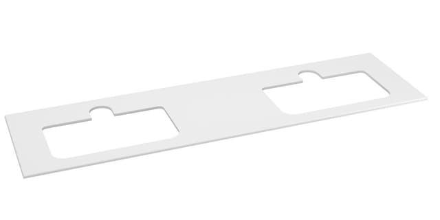 BRAHEA Rockstone blat z 2 otworami 181x51,5cm (90+90cm), biały mat