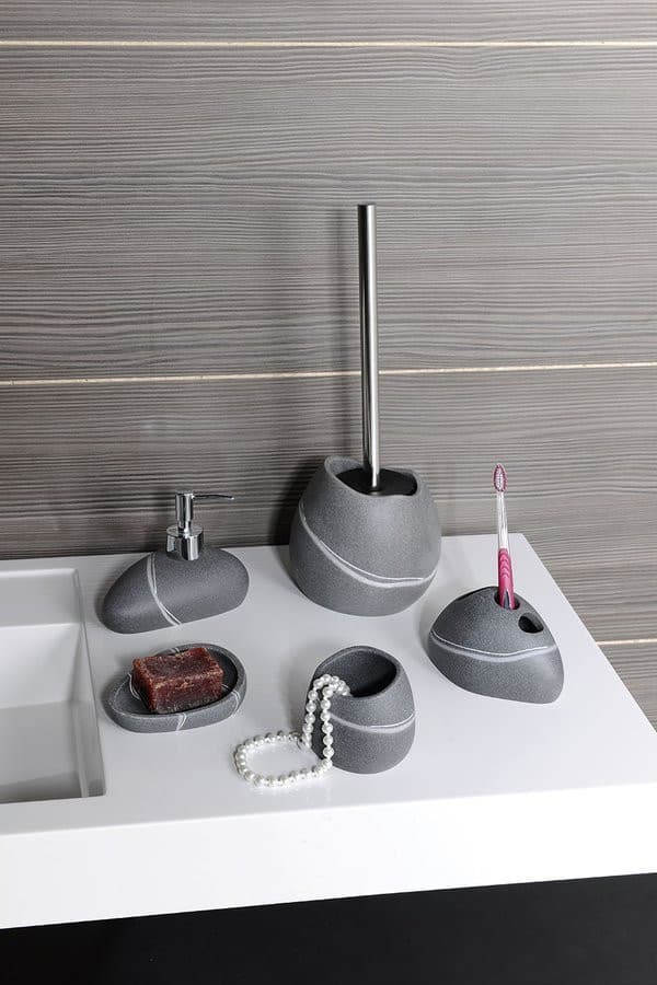 LITTLE ROCK uchwyt na szczoteczki do zębów do postawienia, szary