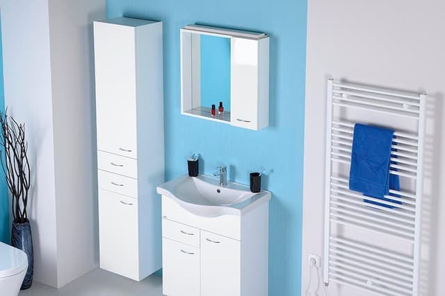 ZOJA/KERAMIA FRESH szafka z lustrem i LED 60x60 biała prawa