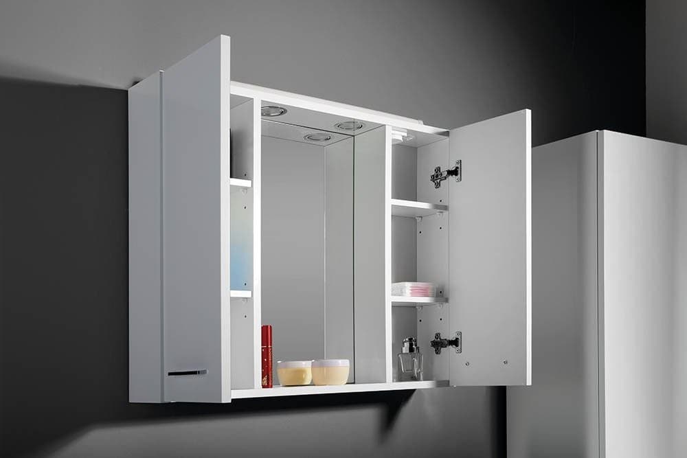 Szafka łazienkowa ZOJA/KERAMIA FRESH z lustrem i oświetleniem LED, 70x60x14cm