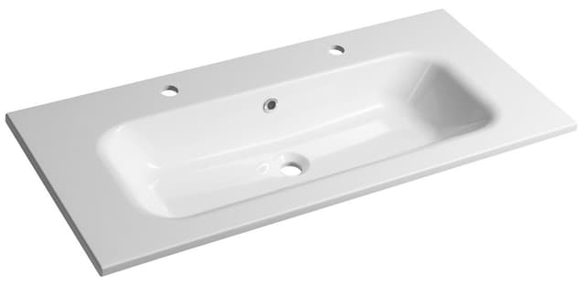 SIDRA umywalka kompozytowa 101x46cm, 2 otwory na baterie, biała