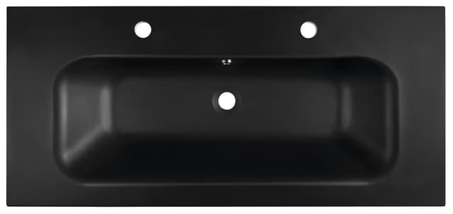 SIDRA umywalka kompozytowa 101x46cm, 2 otwory na baterie, czarny mat