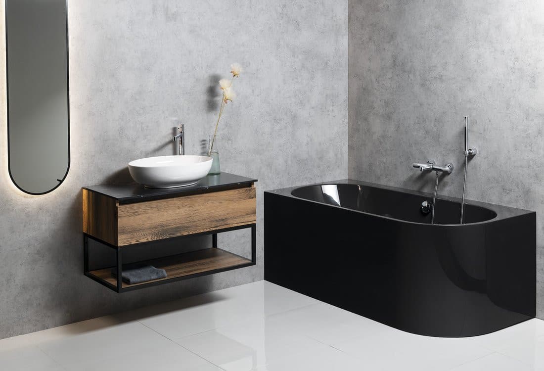 ASTRA L MONOLITH wanna wolnostojąca przyścienna 160x75x60cm, szary