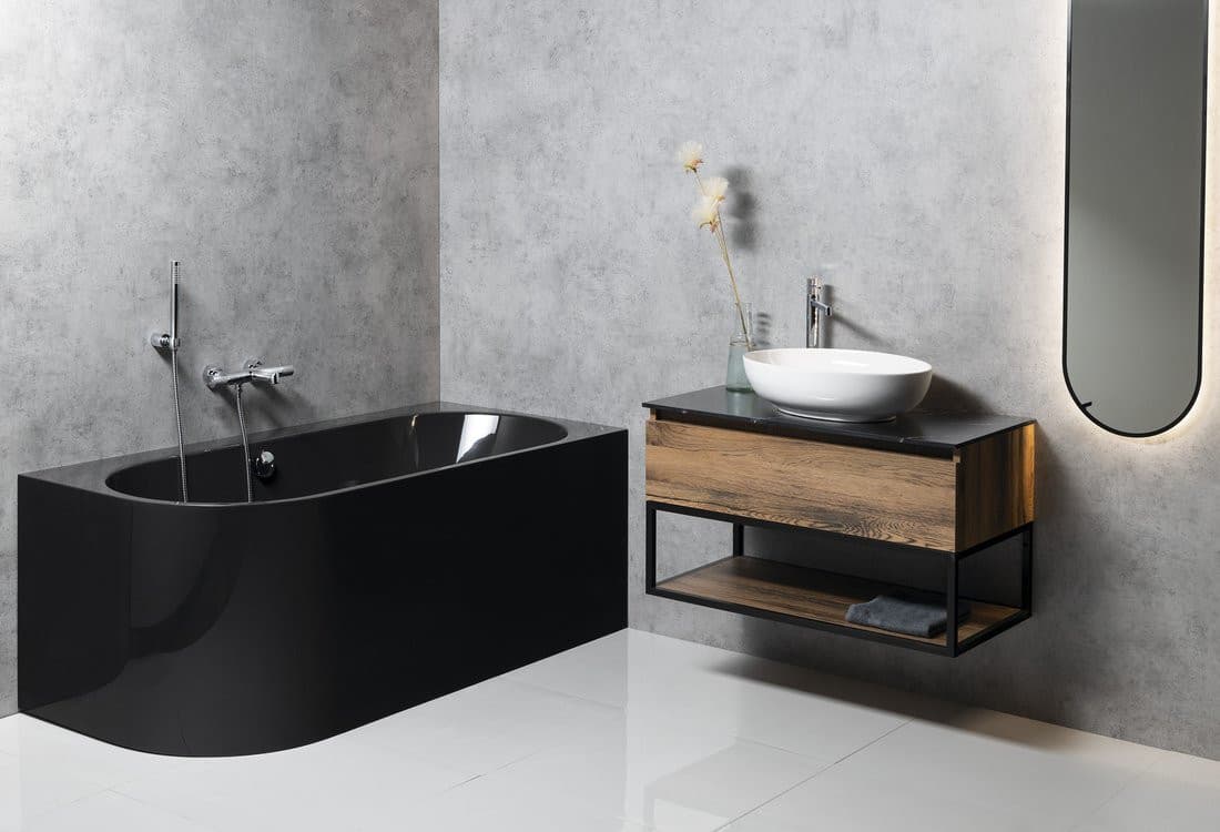 ASTRA R MONOLITH wanna wolnostojąca przyścienna 160x75x60cm, szary