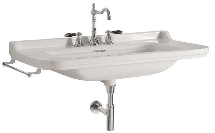 WALDORF umywalka ceramiczna 80x55cm, z 3 otworami na baterię, biały