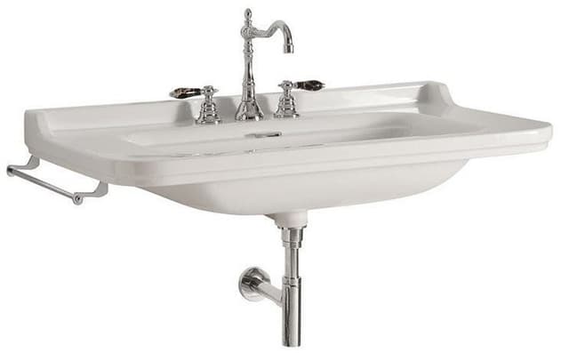 WALDORF umywalka ceramiczna 80x55cm, z 3 otworami na baterię, biały