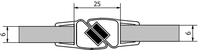 Zestaw dwóch magnetycznych uszczelek, długość 2000mm do szkła 6mm