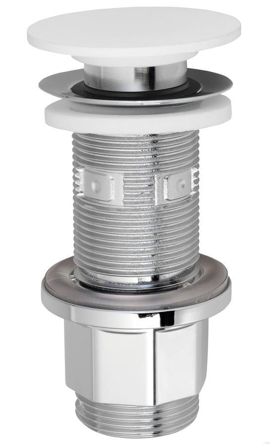 IMPALA odplyw umywalkowy 5/4', klik-klak, grzybek Rockstone, biały mat