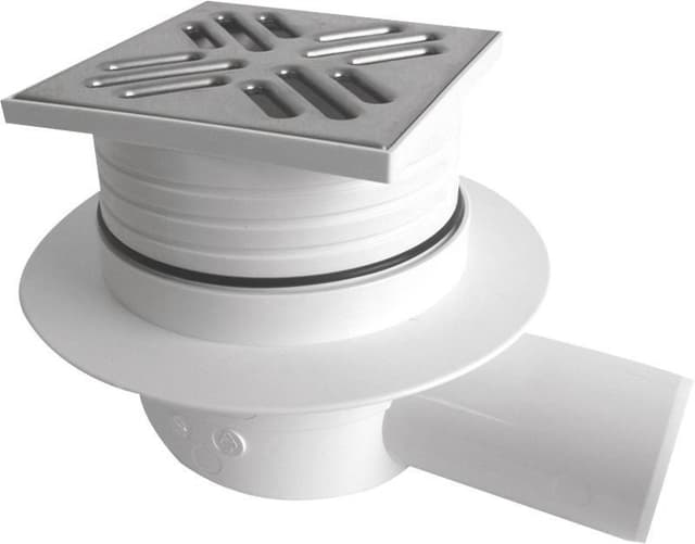 Kratka odpływowa 105x105 boczna, DN50, stal nierdzewna polerowana