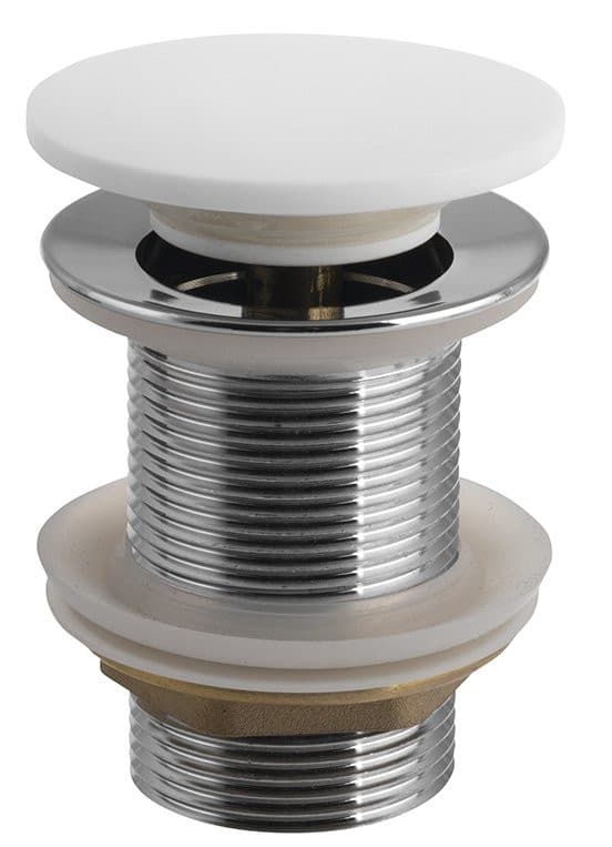 THIN korek umywalkowy 5/4", klik-klak, Rockstone grzybek, biały mat