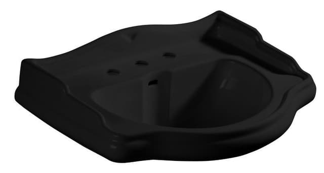 RETRO umywalka ceramiczna 73x54cm, z 3 otworami na baterię, czarny mat