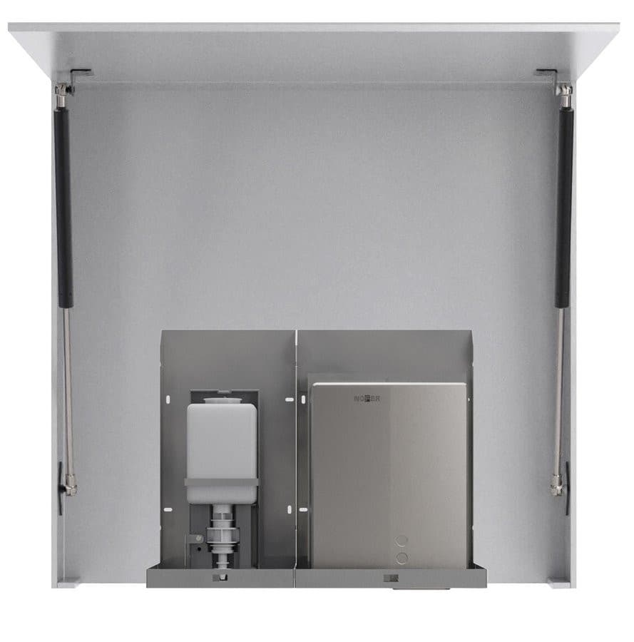 BASIC Szafka z lustrem 70cm z automatycznym dozownikiem mydła i suszarką do rąk