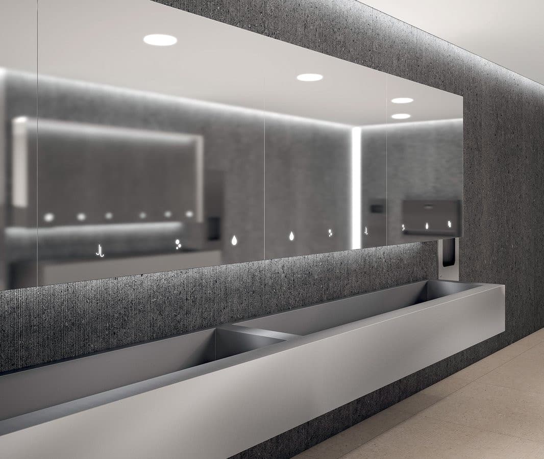 BASIC Szafka z lustrem 80cm z automatycznym dozownikiem mydła i suszarką do rąk