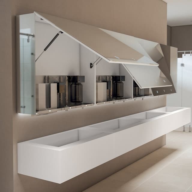 BASIC Szafka z lustrem 100cm z automatycznym dozownikiem mydła i suszarką do rąk