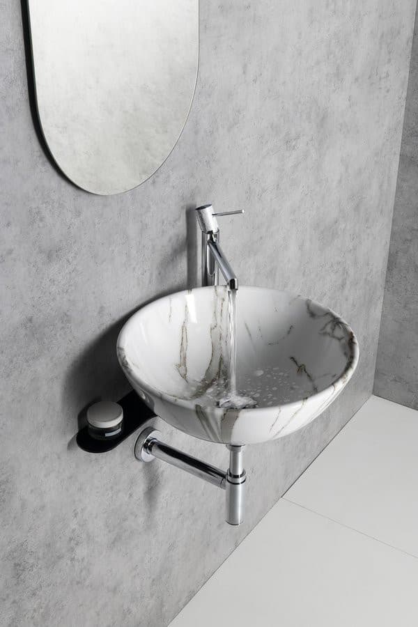 TETRIS wspornik pod umywalkę z otworem na baterię po prawej stronie, czarny mat