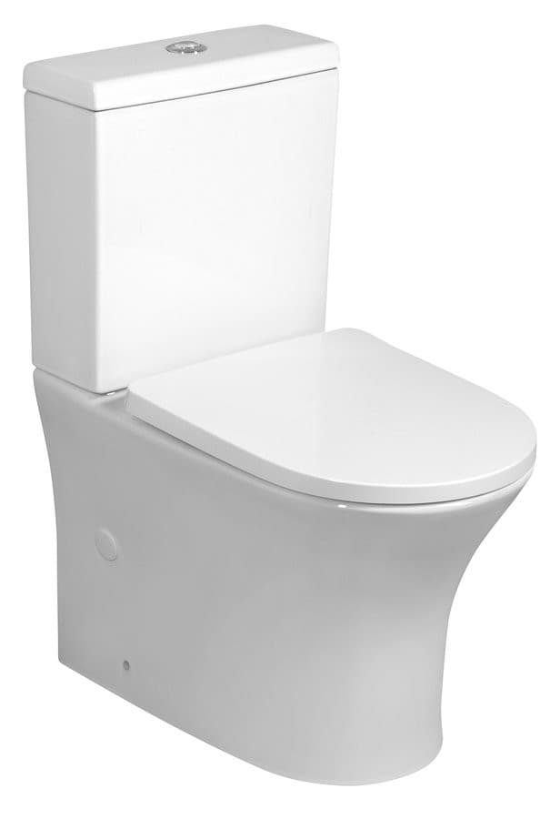 LEON RIMLESS misa do kompaktu WC, odpływ poziomy/pionowy, biały