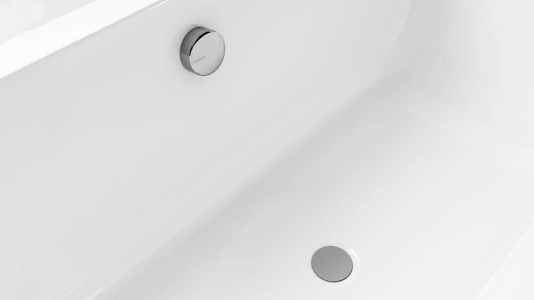 Zestaw odpływowy z korkiem automatycznym, długość 600mm, korek 72mm, chrom