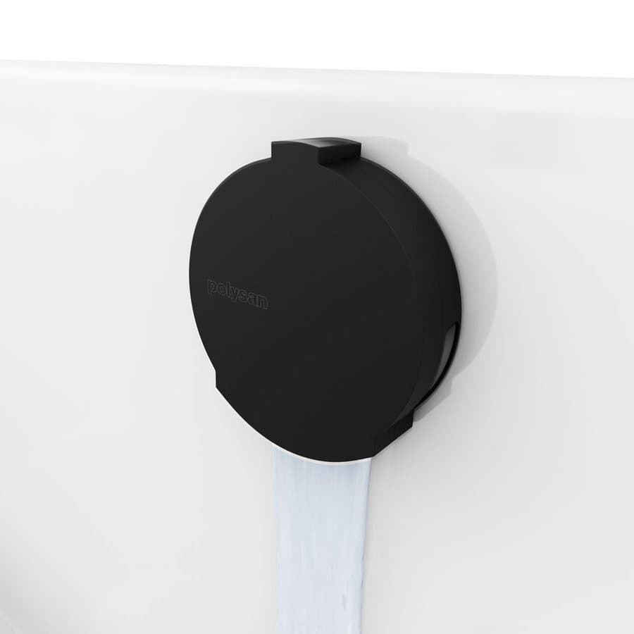 Zestaw odpływowy z napełnianiem, długość 600mm, korek automatyczny 72mm, czarny mat