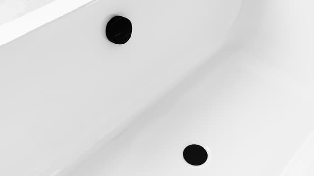 Zestaw odpływowy z korkiem automatycznym, długość 800mm, korek 72mm, czarny mat