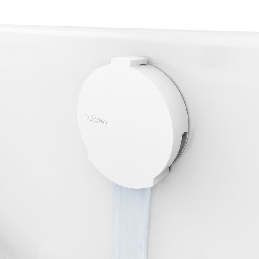 Zestaw odpływowy z napełnianiem, długość 1000mm, korek automatyczny 72mm, biały