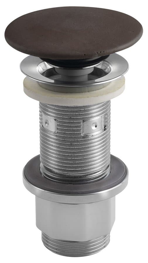 Korek umywalkowy 5/4', klik-klak, betonowy grzybek, 10-80mm, ciemny brąz