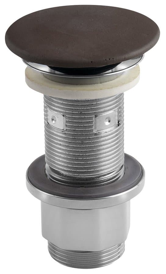 Korek umywalkowy 5/4', klik-klak, betonowy grzybek, 10-80mm, ciemny brąz