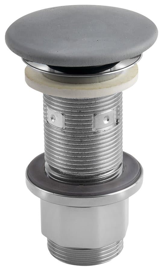 Korek umywalkowy 5/4', klik-klak, betonowy grzybek, 10-80mm, szary
