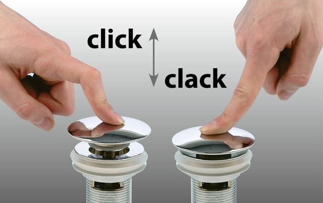 Korek umywalkowy 5/4', klik-klak, betonowy grzybek, 10-80mm, żółty