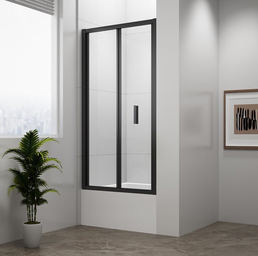 DEEP BLACK drzwi prysznicowe składane 1000x1650mm, szkło czyste