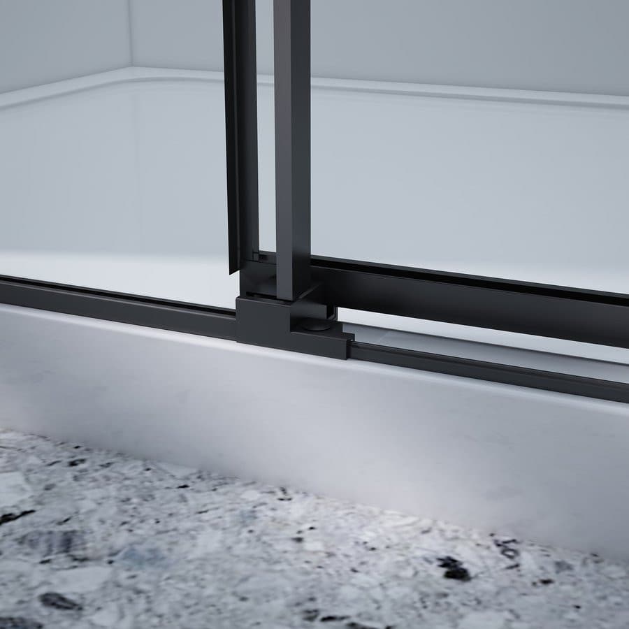 DRAGON BLACK przesuwne drzwi prysznicowe, wejście z rogu, 800mm, szkło czyste