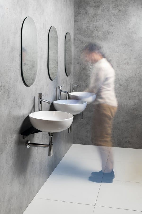 TETRIS umywalka i wspornik z otworem na baterię po prawej stronie, czarny mat