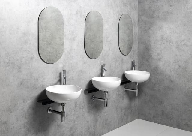 TETRIS umywalka i wspornik z otworem na baterię po prawej stronie, czarny mat